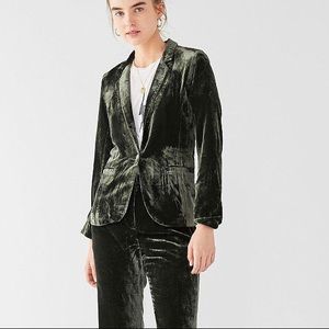 Urban Outfitters Green Velvet Blazer